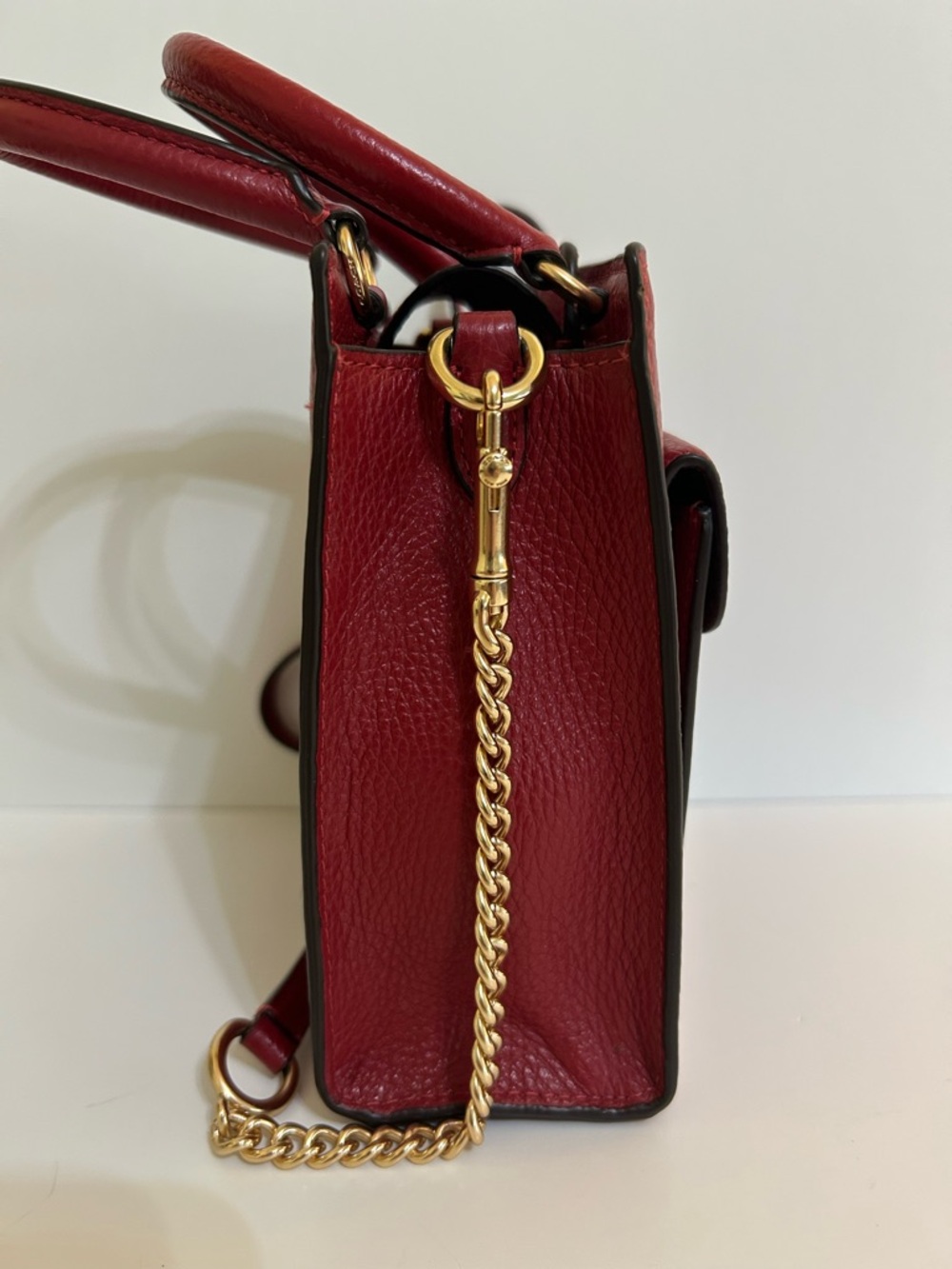 COACH Mini Pepper Red Leather  Crossbody Satchel Handbag - Picture 5 of 13